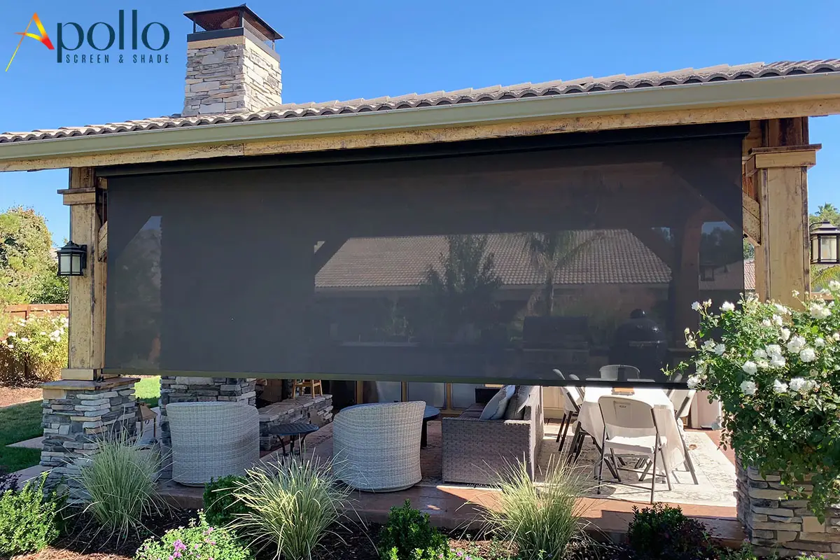 DIY roller shade fabric showing UV degradation after two years of outdoor exposure