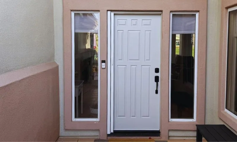 Apollo retractable screen door installed on a residential front entry door